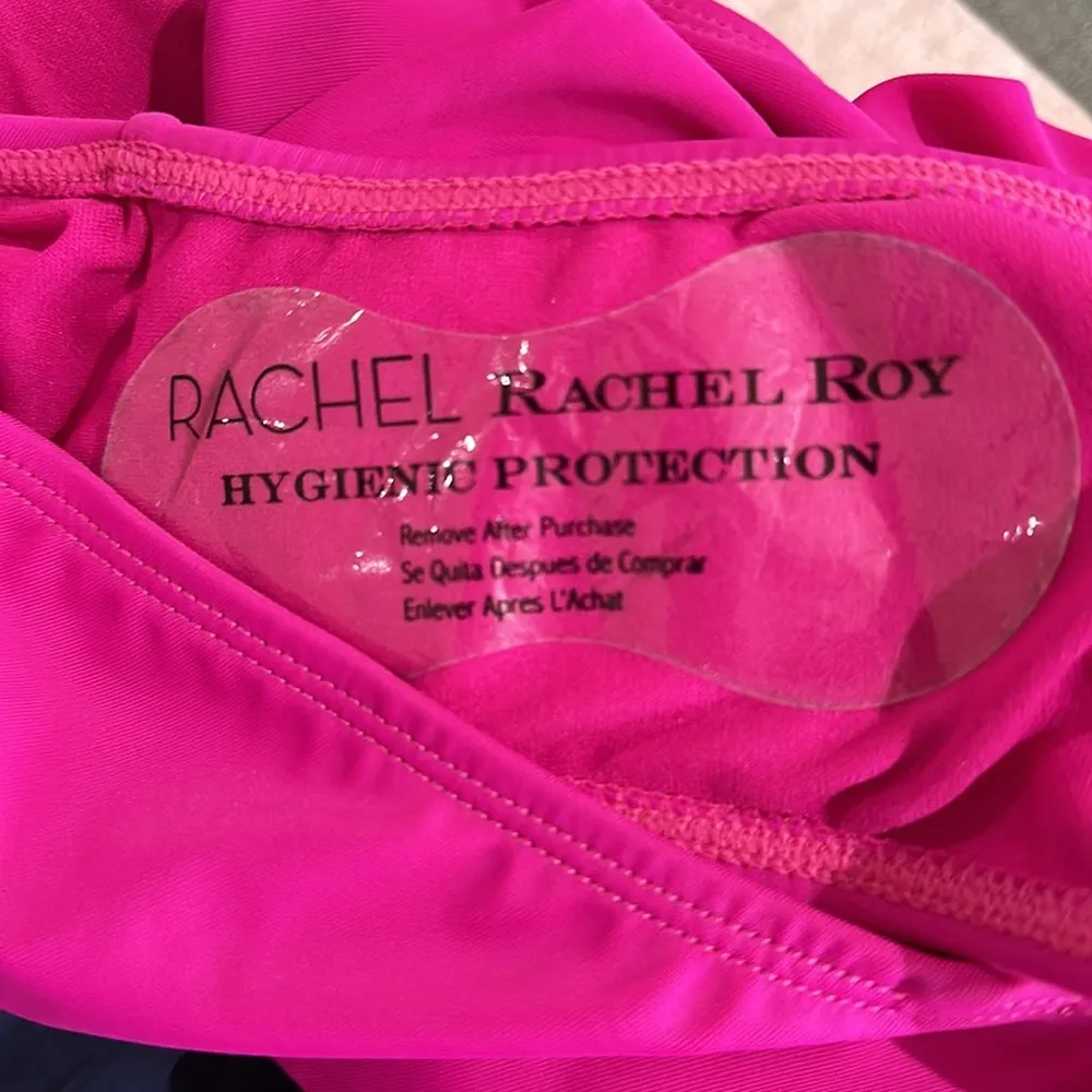 NWT RACHEL Rachel Roy Solid Cutout High Leg One-Piece Swimsuit In Fuchsia - Image 8