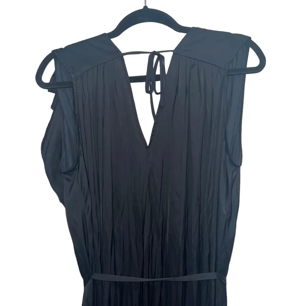 NEW NWT  Kaisley Ruffle Belted Midi Dress Black - Image 8