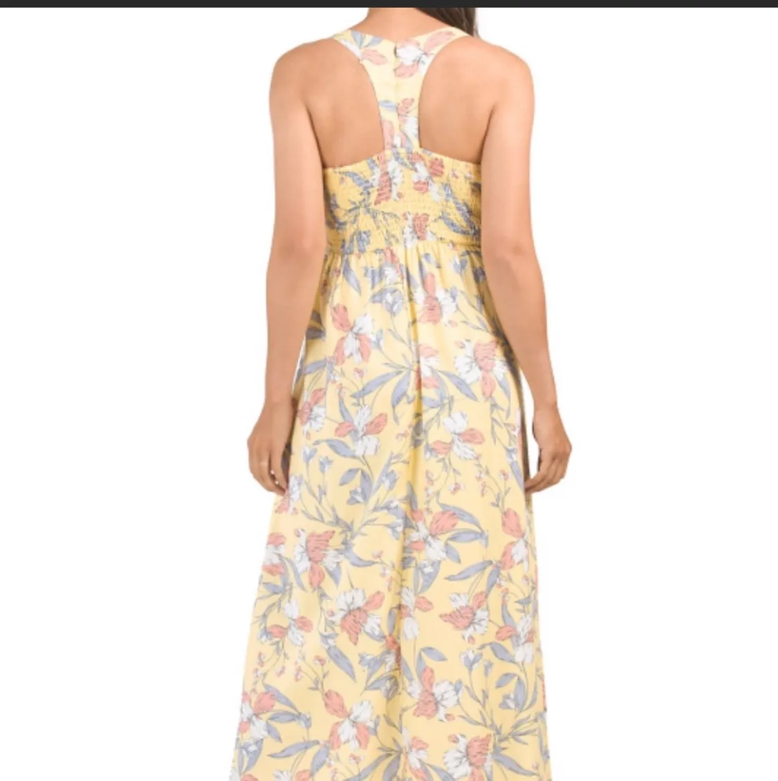 Japna Yellow Floral Print V Neck Maxi Dress NWT - Image 4