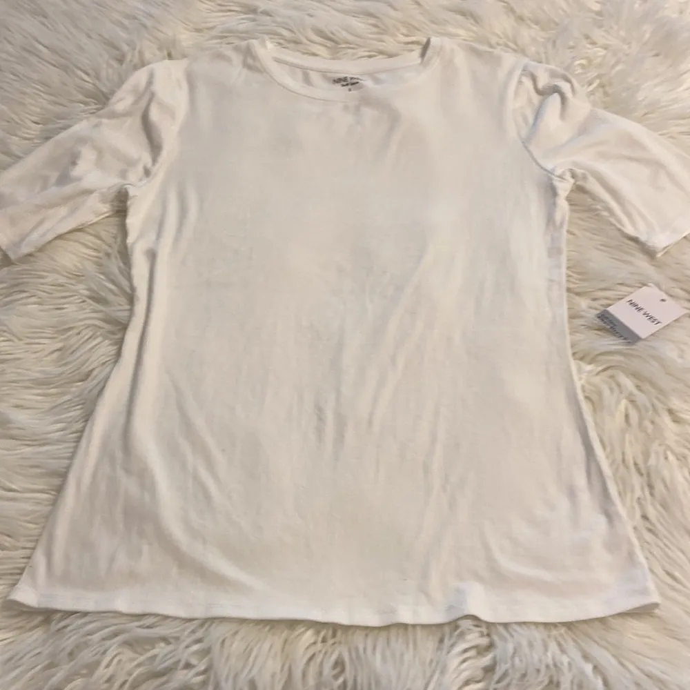 Nine West short sleeve sleeve shirt size L brand new with tag length 26” bust 34 - Image 8