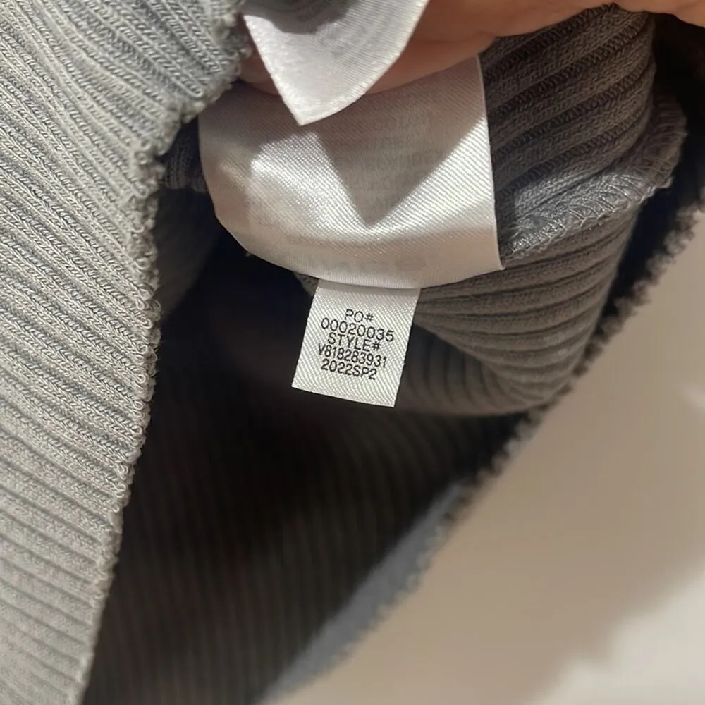 Vince Slvls Mock Neck Ribbed Sweater Size Large Gray - Image 5