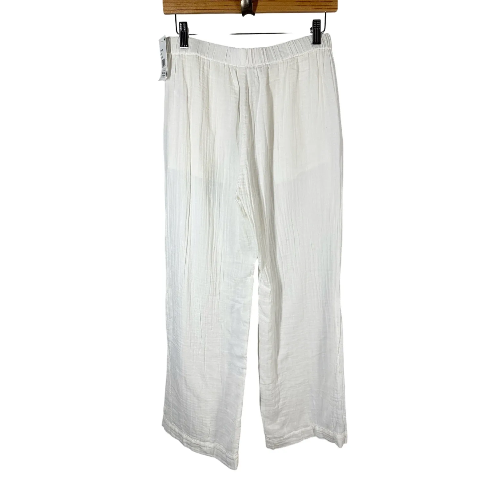 Velvet by Graham & Spencer Jerry Gauzy Beach Coverup Wide Leg Pants XS White - Image 2