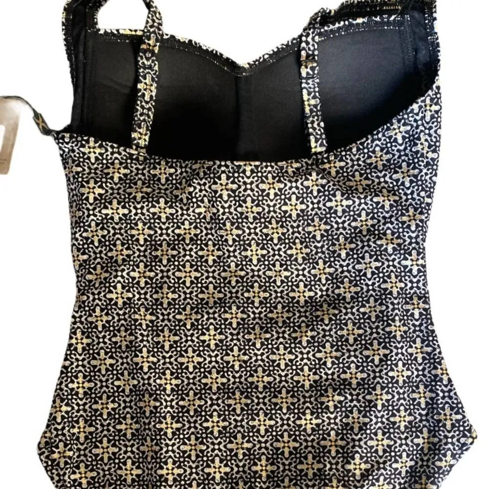 NIPTUCK SWIM One Piece Floral Black Gold Swimsuit Multifit Cup AU 10/ US 6 NWT - Image 3