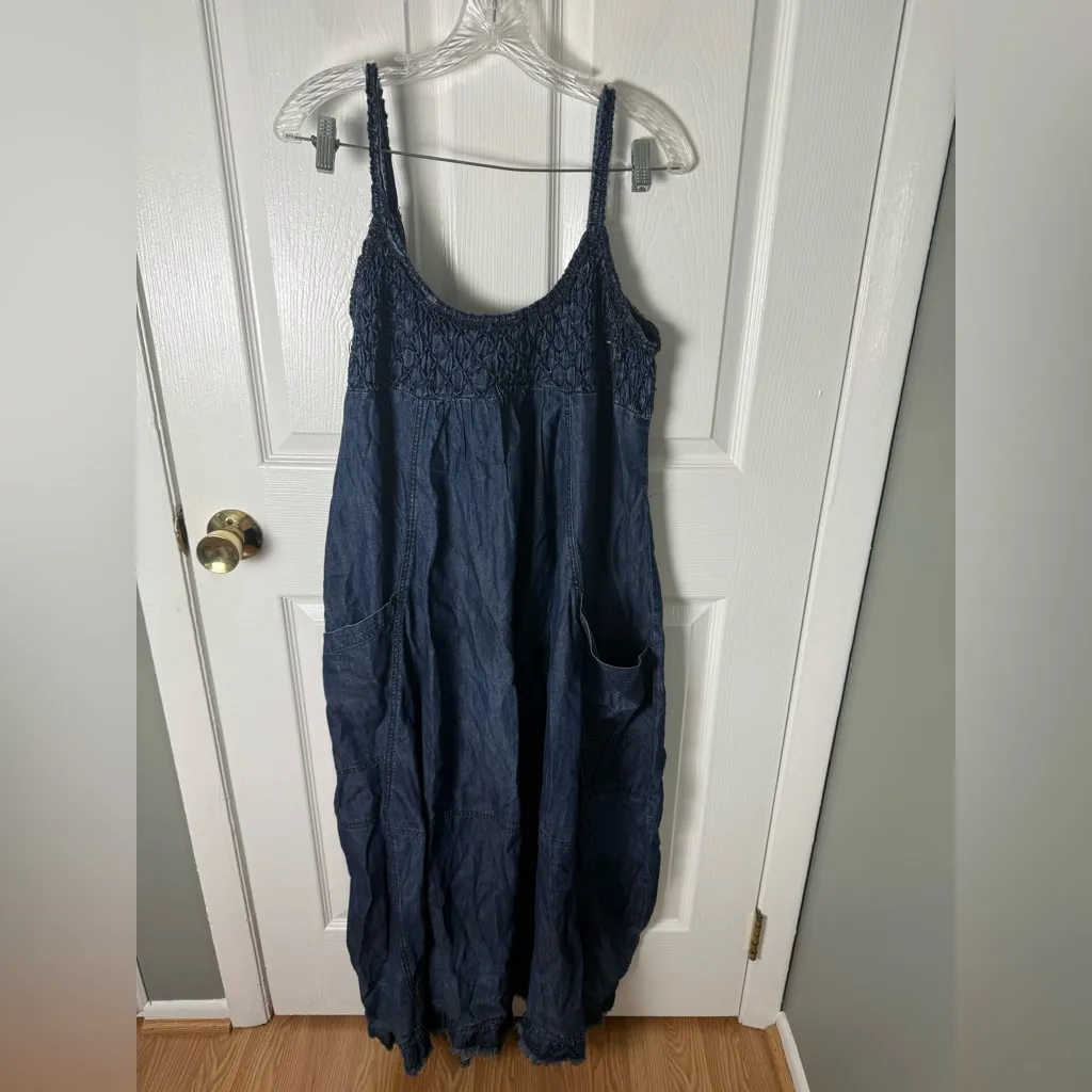 Free People Clear Skies Denim Maxi in Hazey Mazey Blue M - Image 2