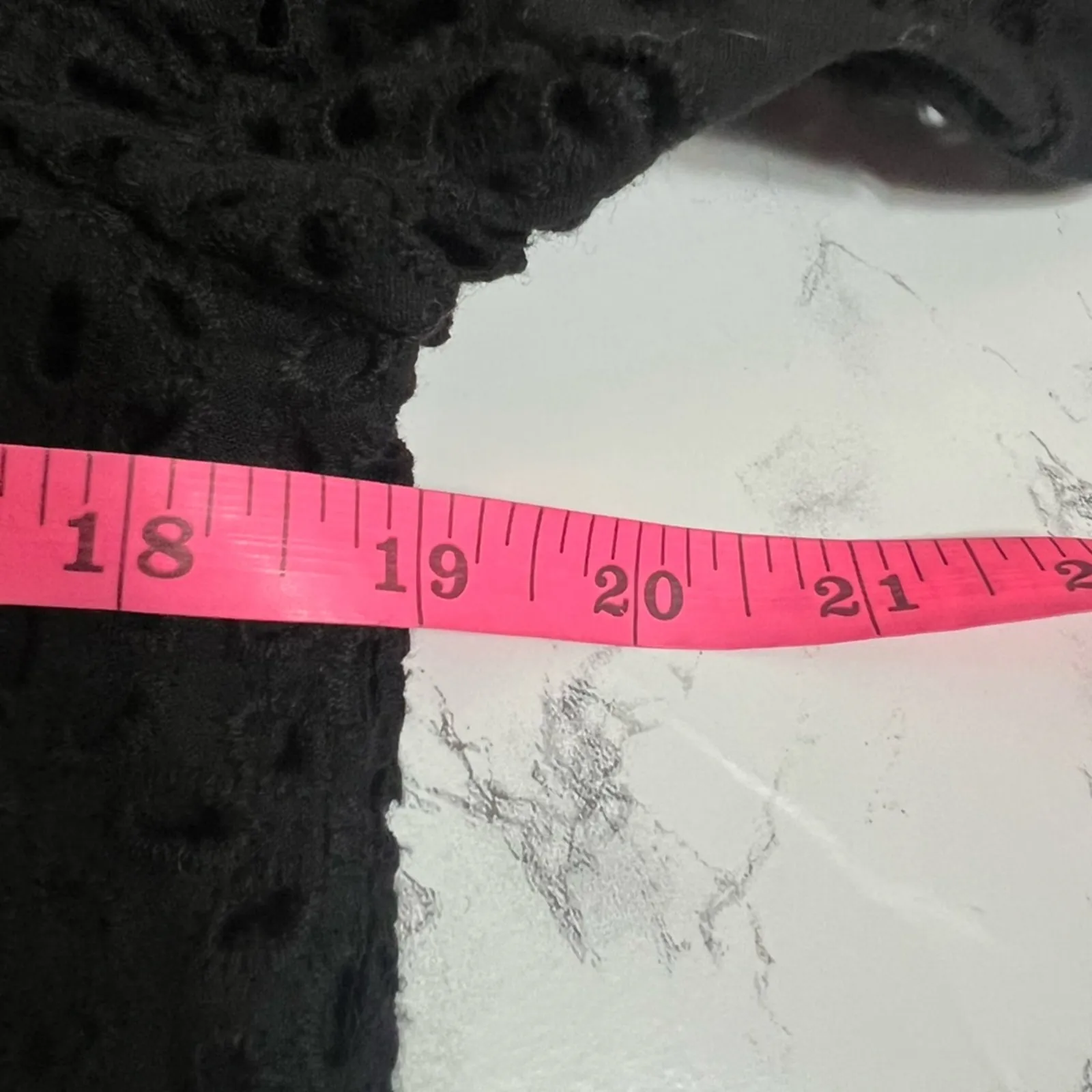 Tyler Boe Isla Eyelet Crew Neck Split V 3/4 Bell Sleeve Tiered Dress black S - Image 7