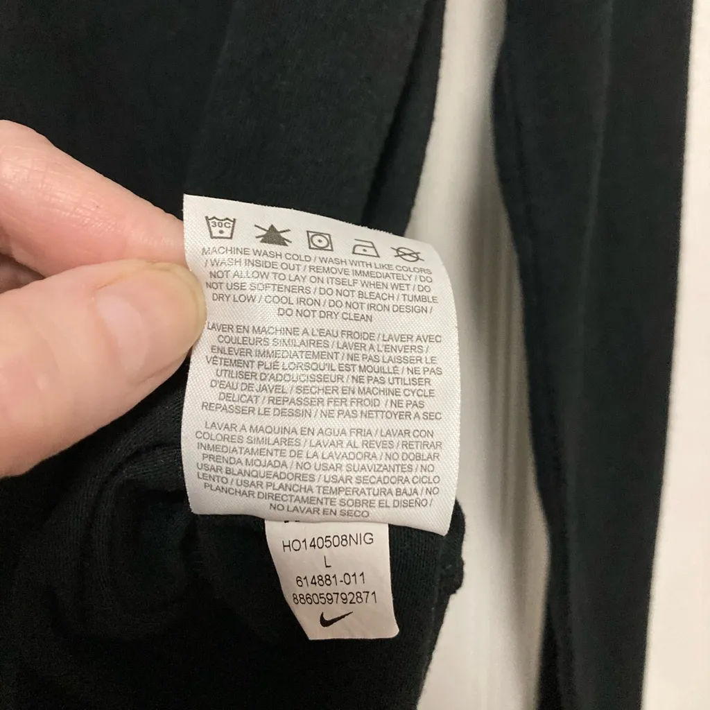 Nike Black with Silver Swoosh Long Sleeve Shirt - Image 4