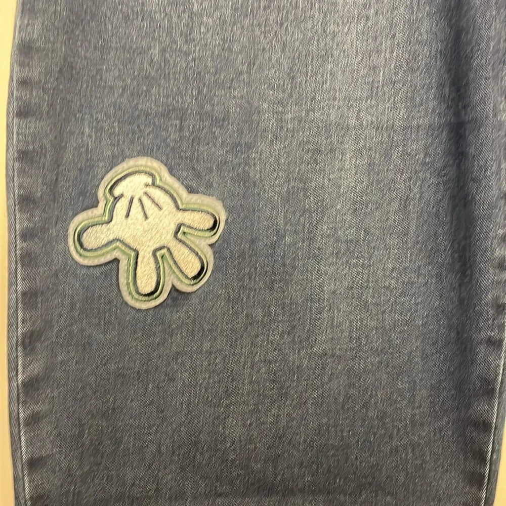 Disney Parks- Her Universe Mickey Mouse Pull On Denim Pants Retro Patch- Size XL - Image 4