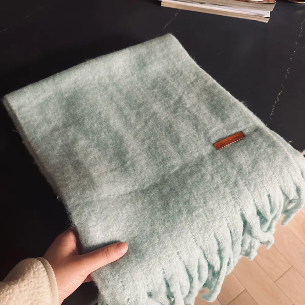 Hand Made Baby Blue Mint Warm and Soft Scarf - Image 5