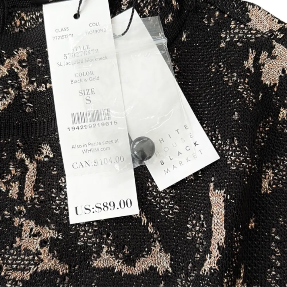 NWT White House Black Market Jacquard Mockneck Sleeveless Sweater Top Small - Image 7