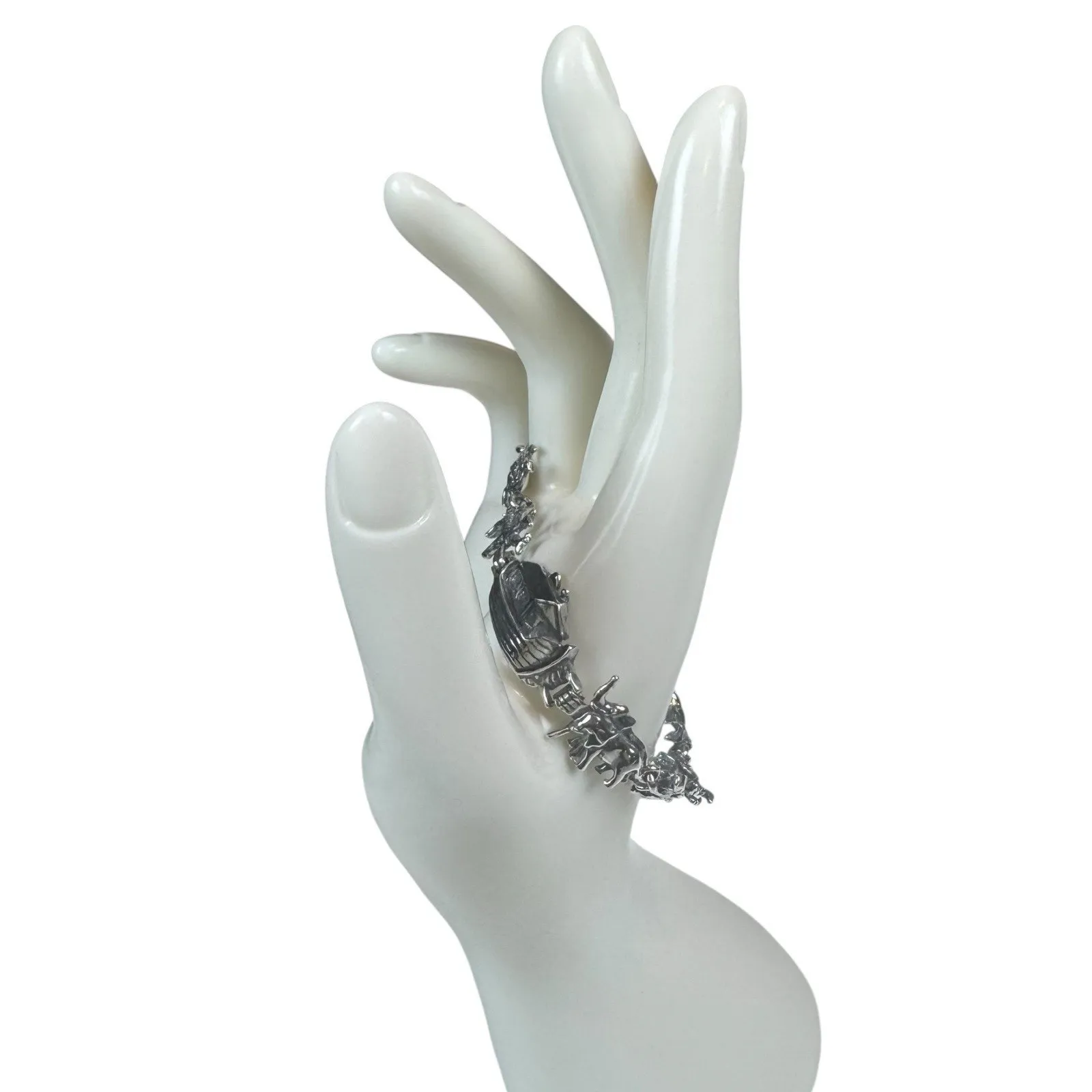 Vintage Noah’s Ark Animal Charm Bracelet With Detailed Animal Figures 8” - Image 3