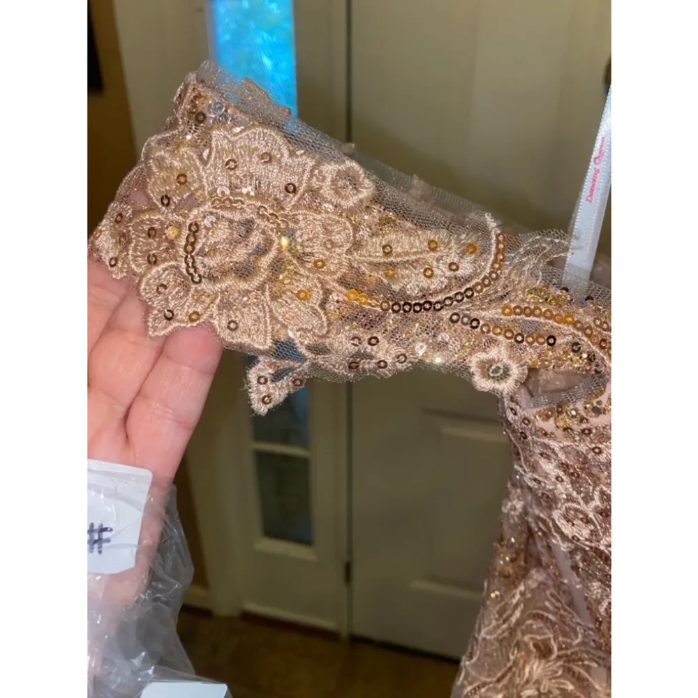 Women's Dancing Queen Dress, Gold, XL - Image 11