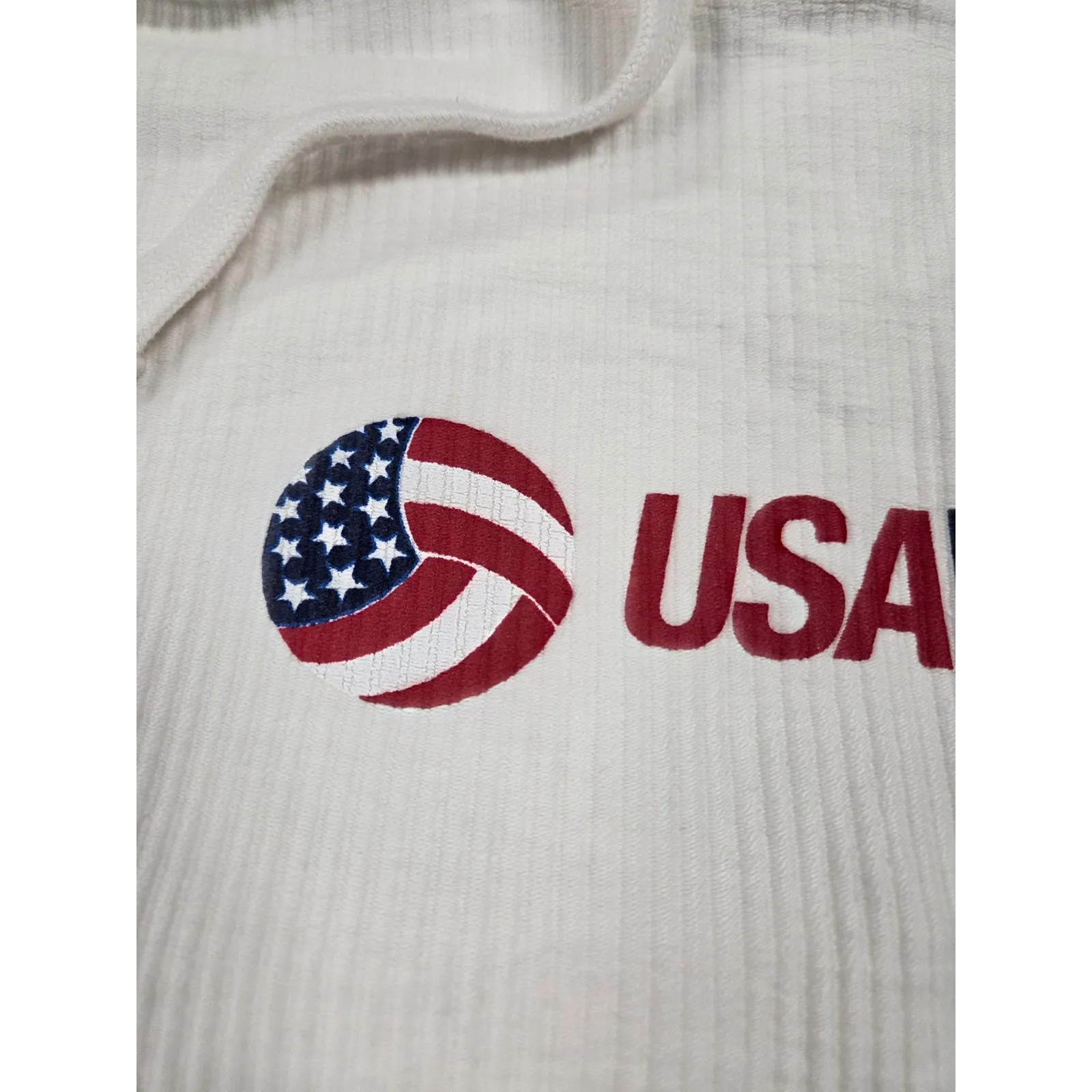 Royce USA Volleyball Team Ribbed Cropped Hoodie Sweatshirt Women's Small - Image 2