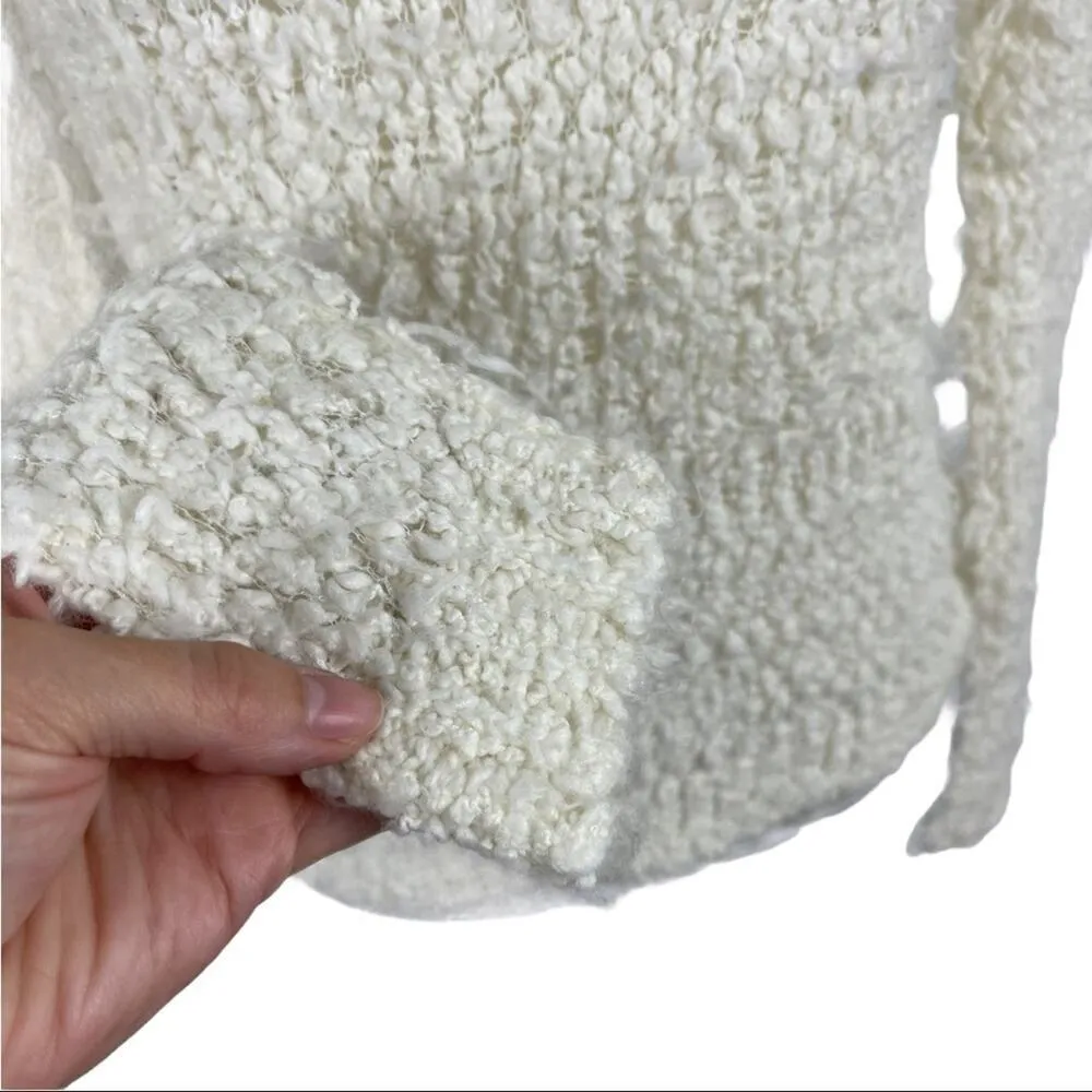 Free People Ivory Crew Neck Wool Blend Pullover M - Image 5