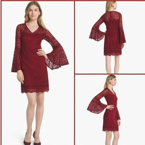 WHBM  Drama Sleeve lace dress - Image 2