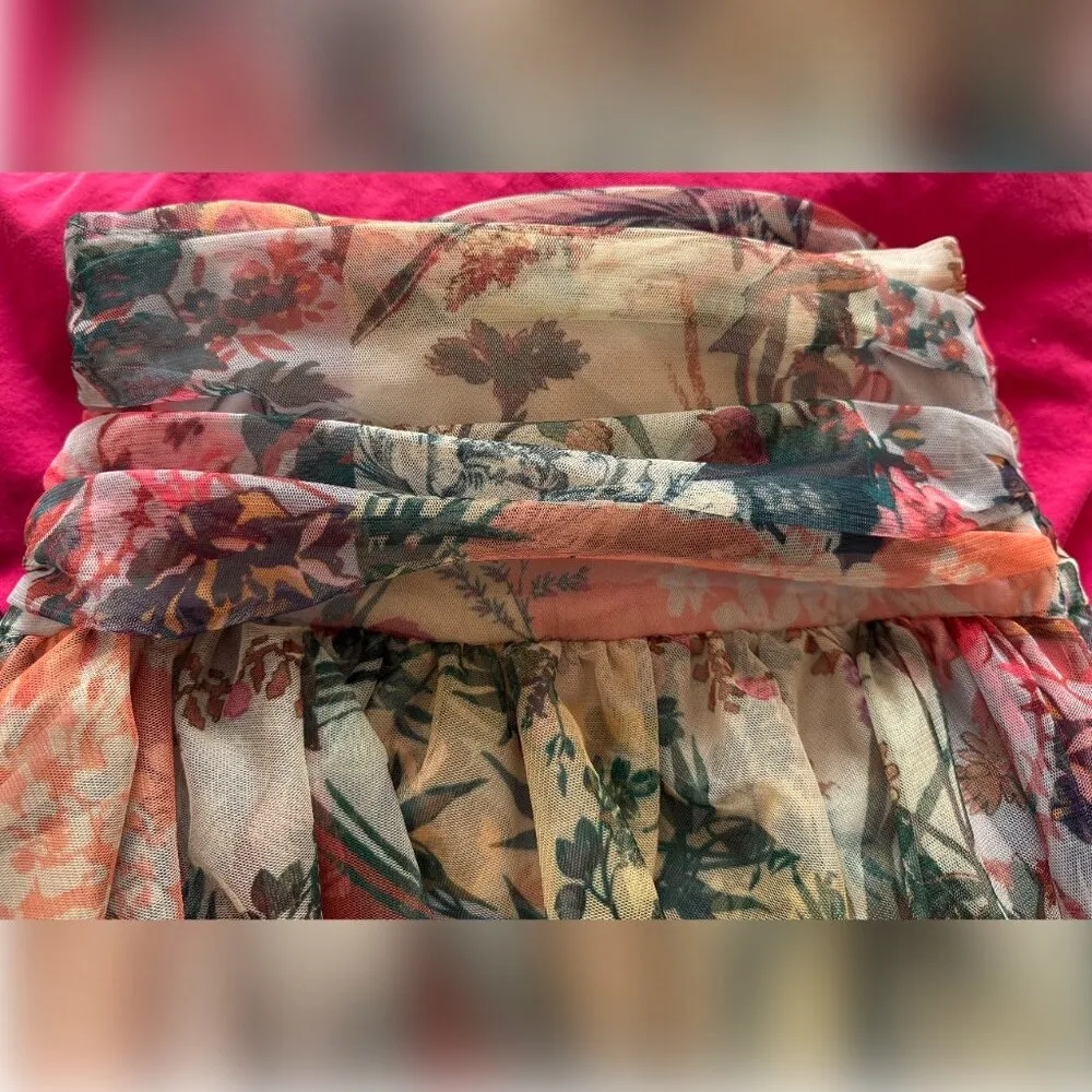 NWT Anthropologie High Low Tulle Maxi Skirt Size 2 Gorgeous Vivid Colors Unique - Image 4