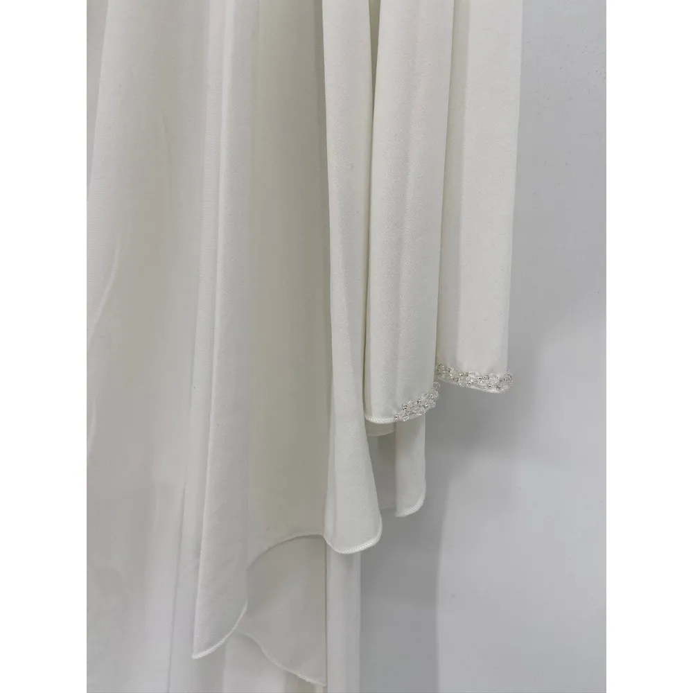 Mac Duggal 11247 Ivory One Shoulder Asymmetrical One Shoulder Kimono Dress NWT - Image 4