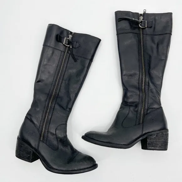 Born Black Leather Uchee Boot Knee High Size 7 - Image 6