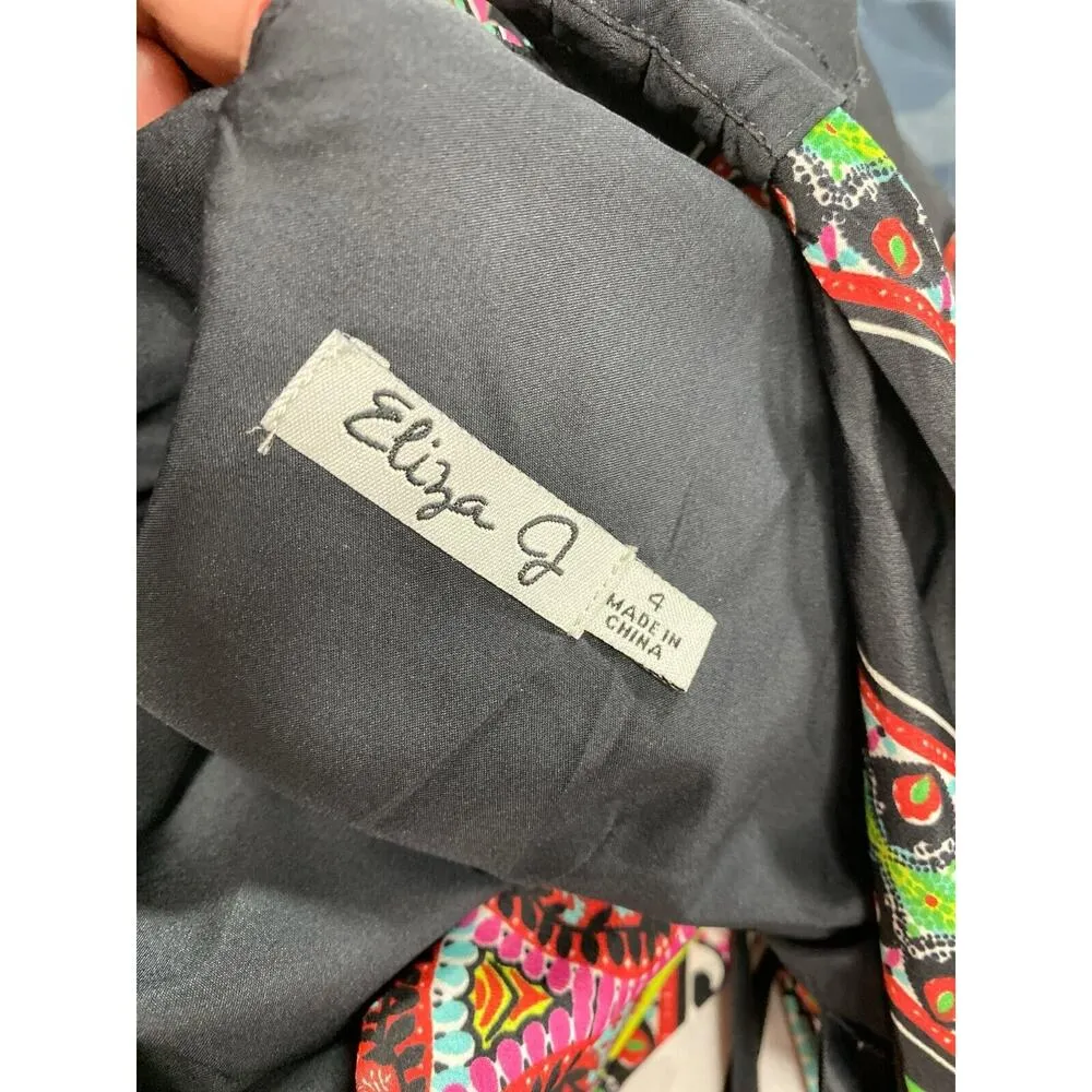 Eliza J Halter Maxi Dress Women's 4 Scarf Print Colorful Lined Long Pink Summer - Image 5