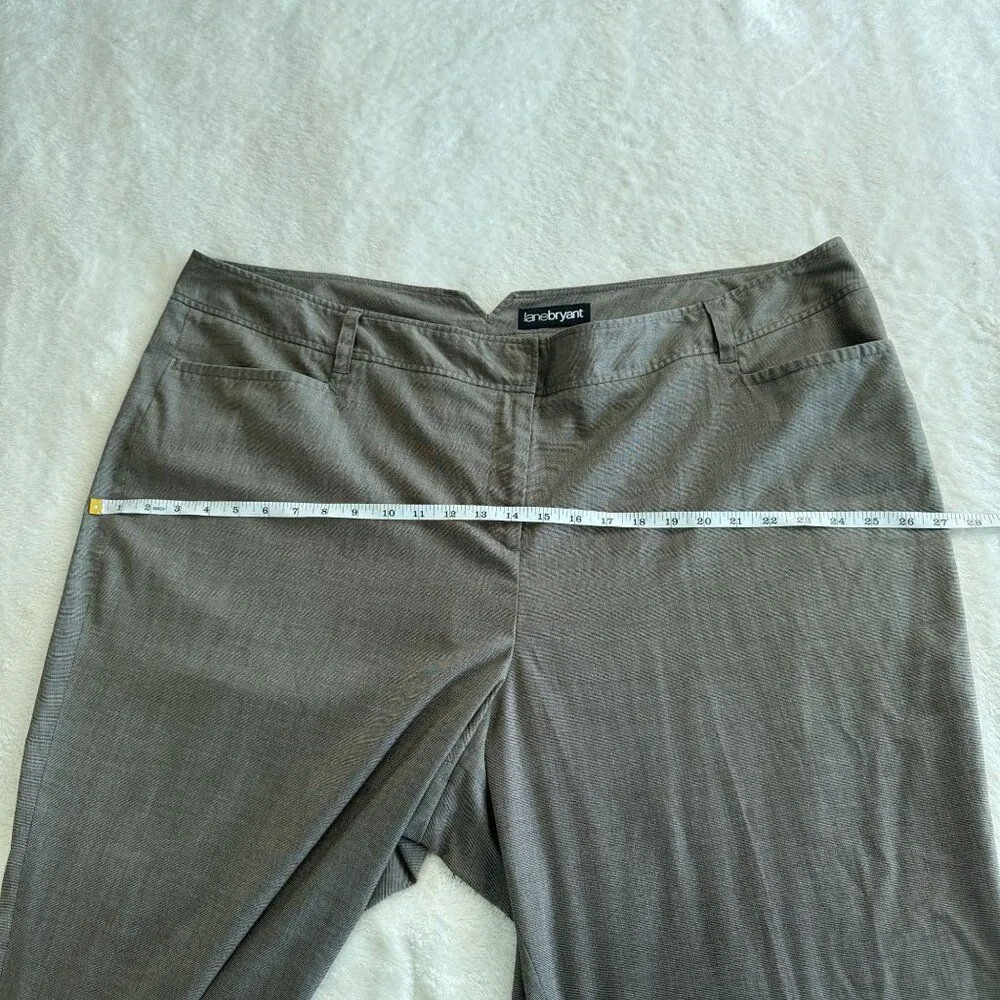 Lane Bryant Dress Pants Womens Size 26 Brown Wide Leg‎ Trouser High Rise Stretch - Image 6