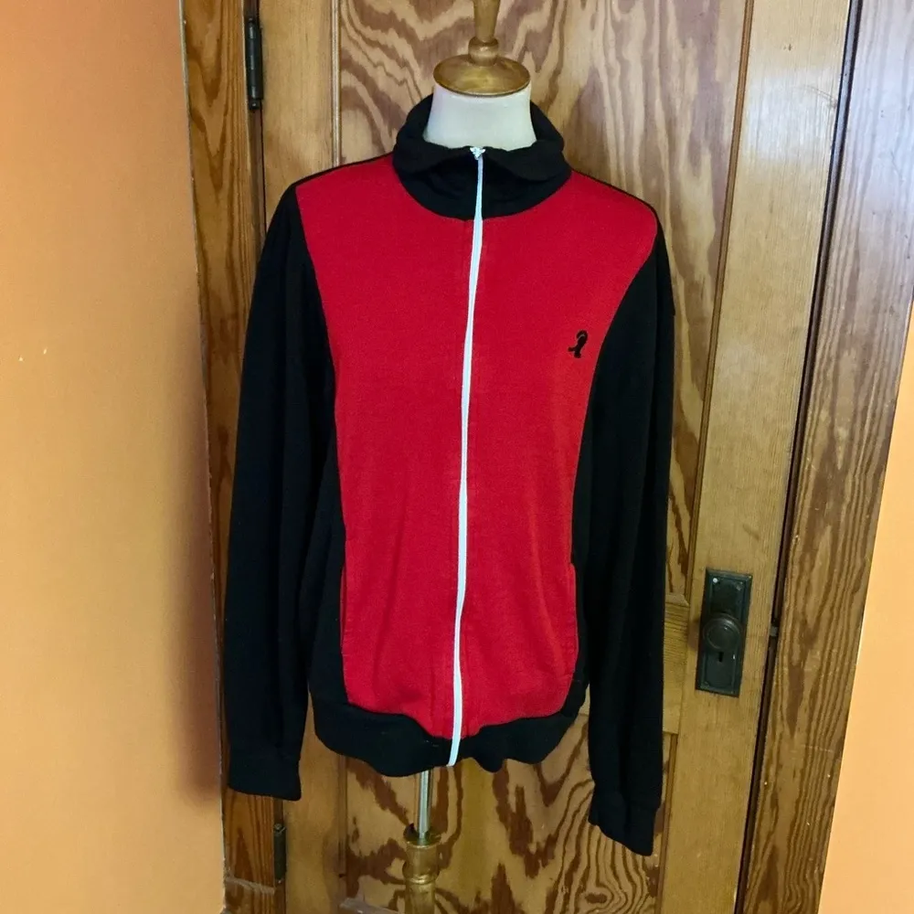 Vintage 90s Red & Black Track Jacket Size XL - Image 9