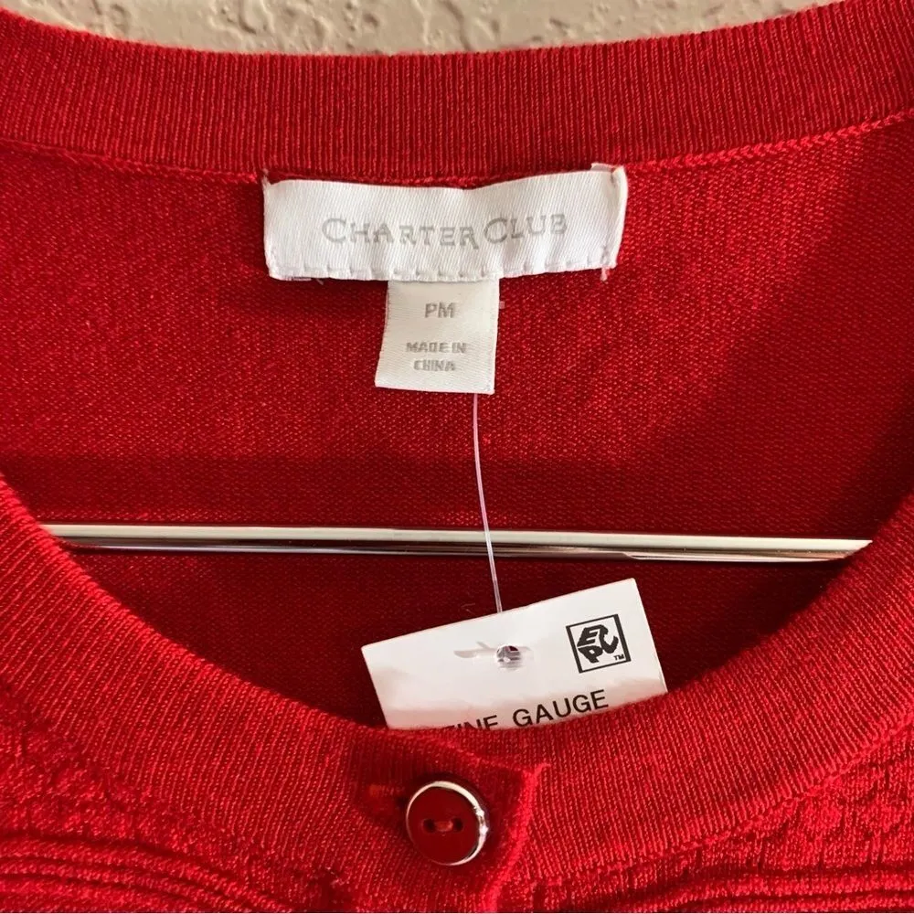 Charter Club Red‎ Button Down Cardigan - PM - NWT - Image 14