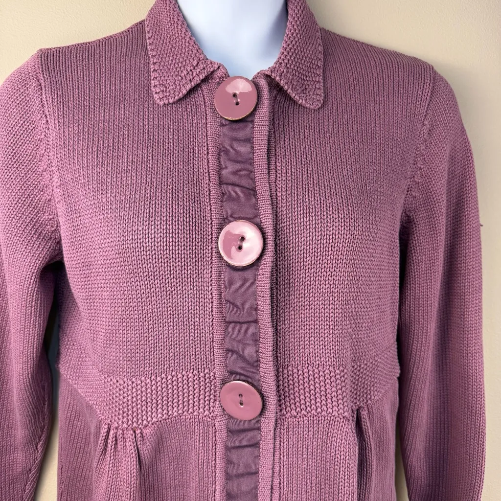 Boden St Malo Knit Long Coatigan Cardigan Sweater Women’s Size 16 XL Purple - Image 5