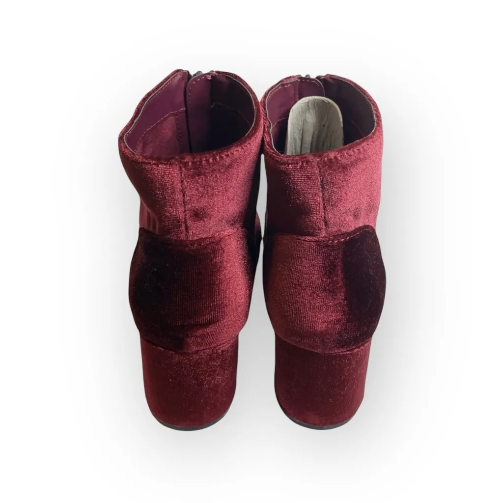 new Circus Sam Edelman ❁ Vanessa Zipper Velvet Ankle Boot Booties ❁ Burgundy ❁ 6 - Image 5