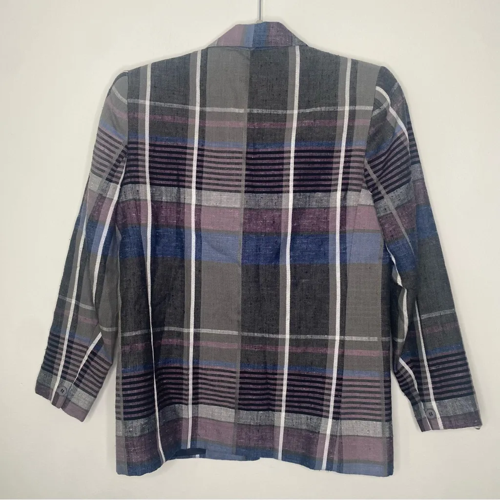 Vintage Prophecy Blazer Pleat Midi Skirt Set Plaid Sz 4 - Image 10