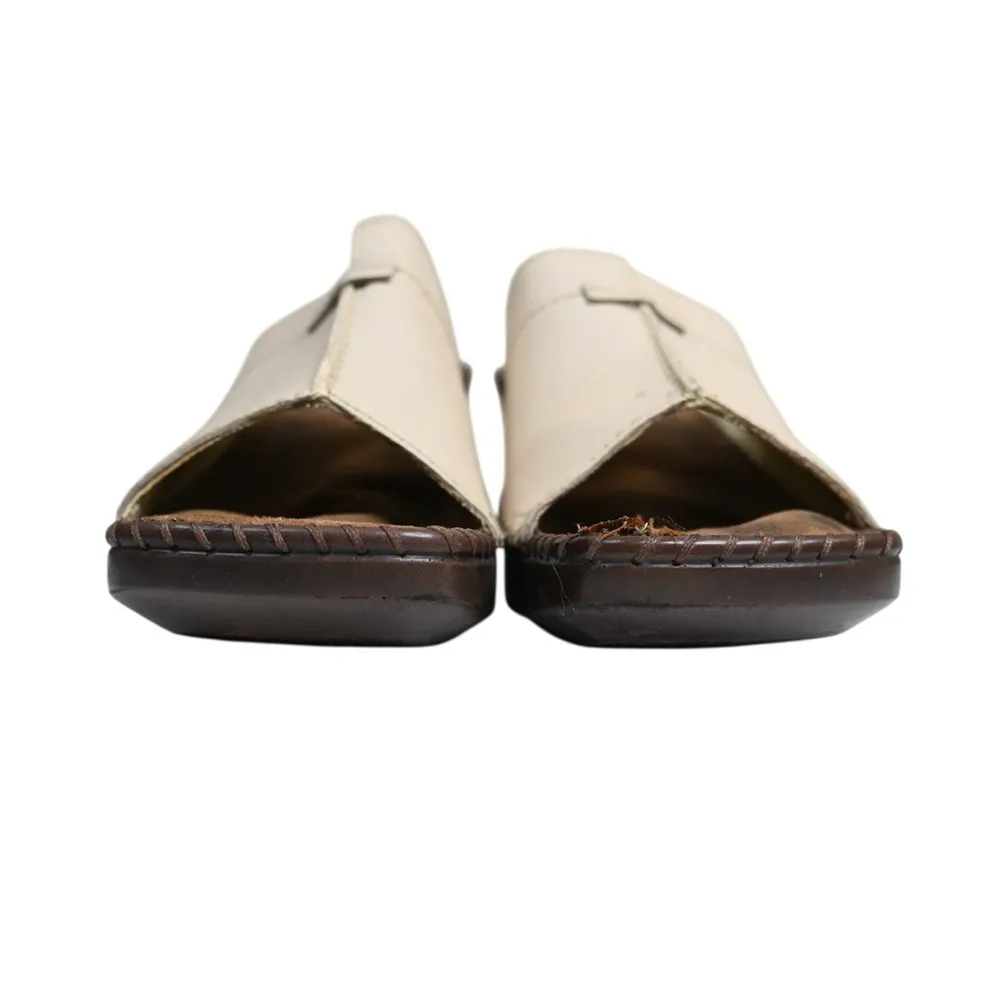 Bijou Women's 7 Leather Wedge Sandals in Cream - Image 2