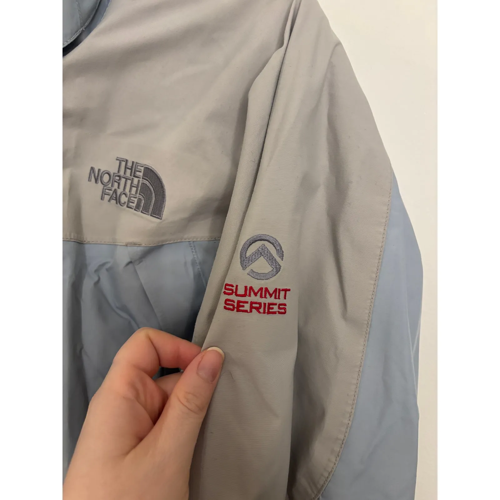The North Face Jacket Womens Medium Blue Grey HyVent Waterproof Hooded Full Zip - Image 8