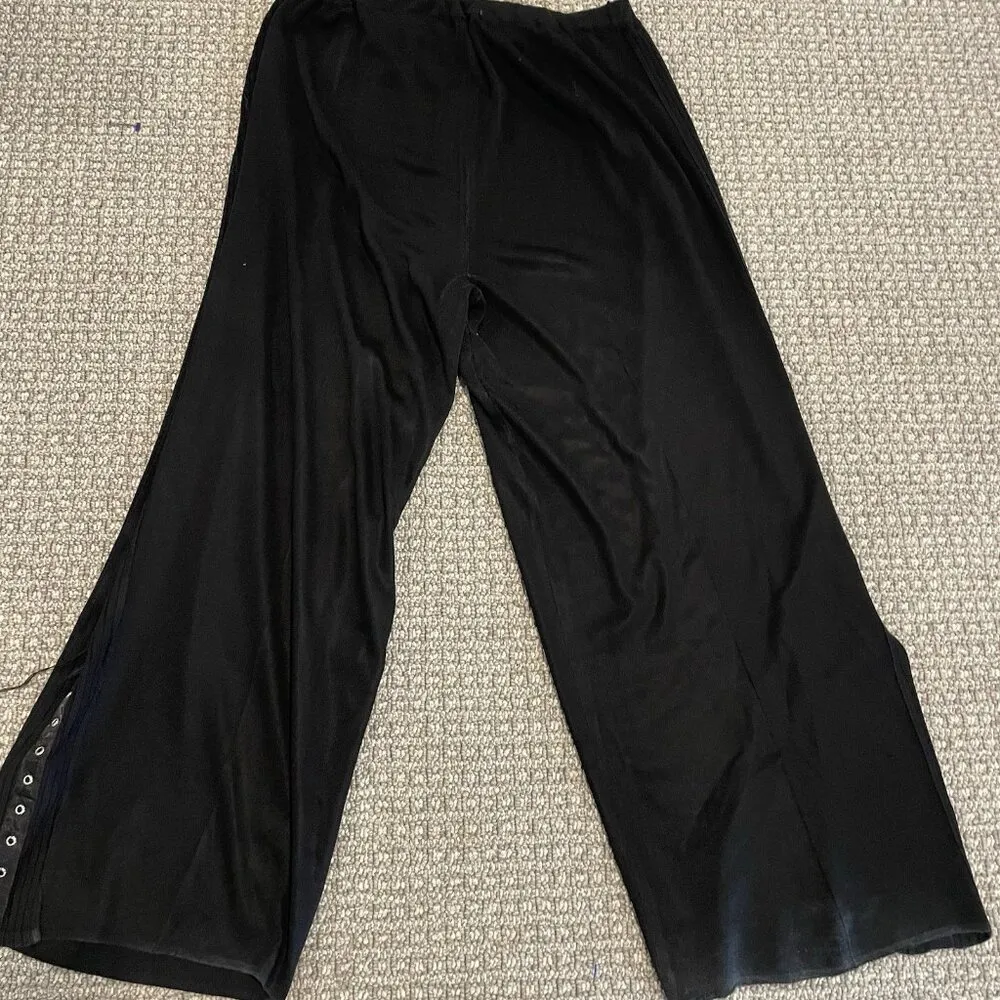 Exclusively MISOOK Pants Women's XL Wide Leg Knit Stretch Acrylic Slinky High - Image 3