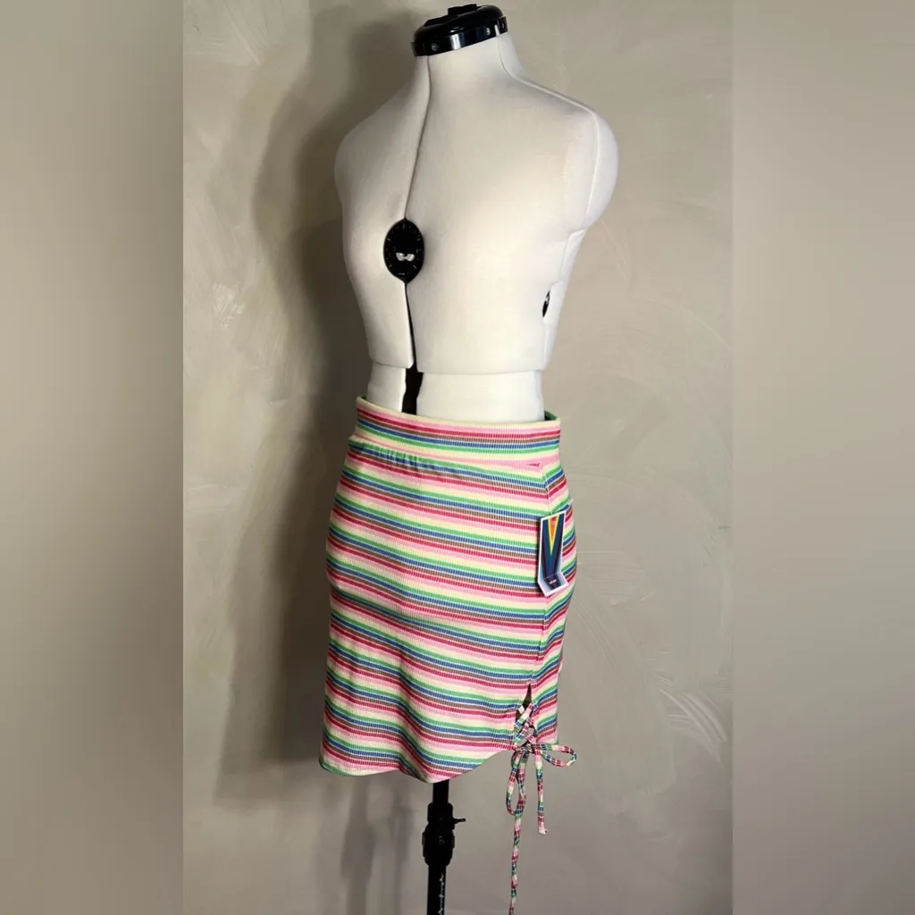 Target Pride Women's Asymmetrical Rainbow Striped Pull On Casual Mini Skirt|Sz:M - Image 6