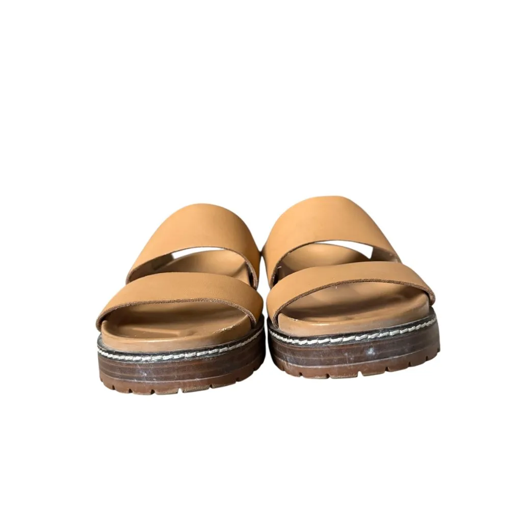 Madewell The Charley double strap slide sandals flats desert camel women's 6.5 - Image 4