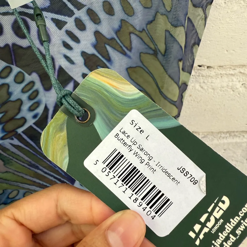 New NWT Jaded London Lace-Up Sarong butterfly iridescent Skirt size L - Image 7