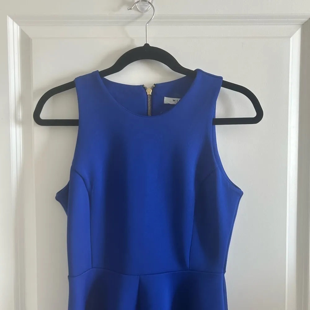 Milly Women’s Back Zip Sleeveless Round Neck Fit & Flare Midi Dress Blue… - Image 4