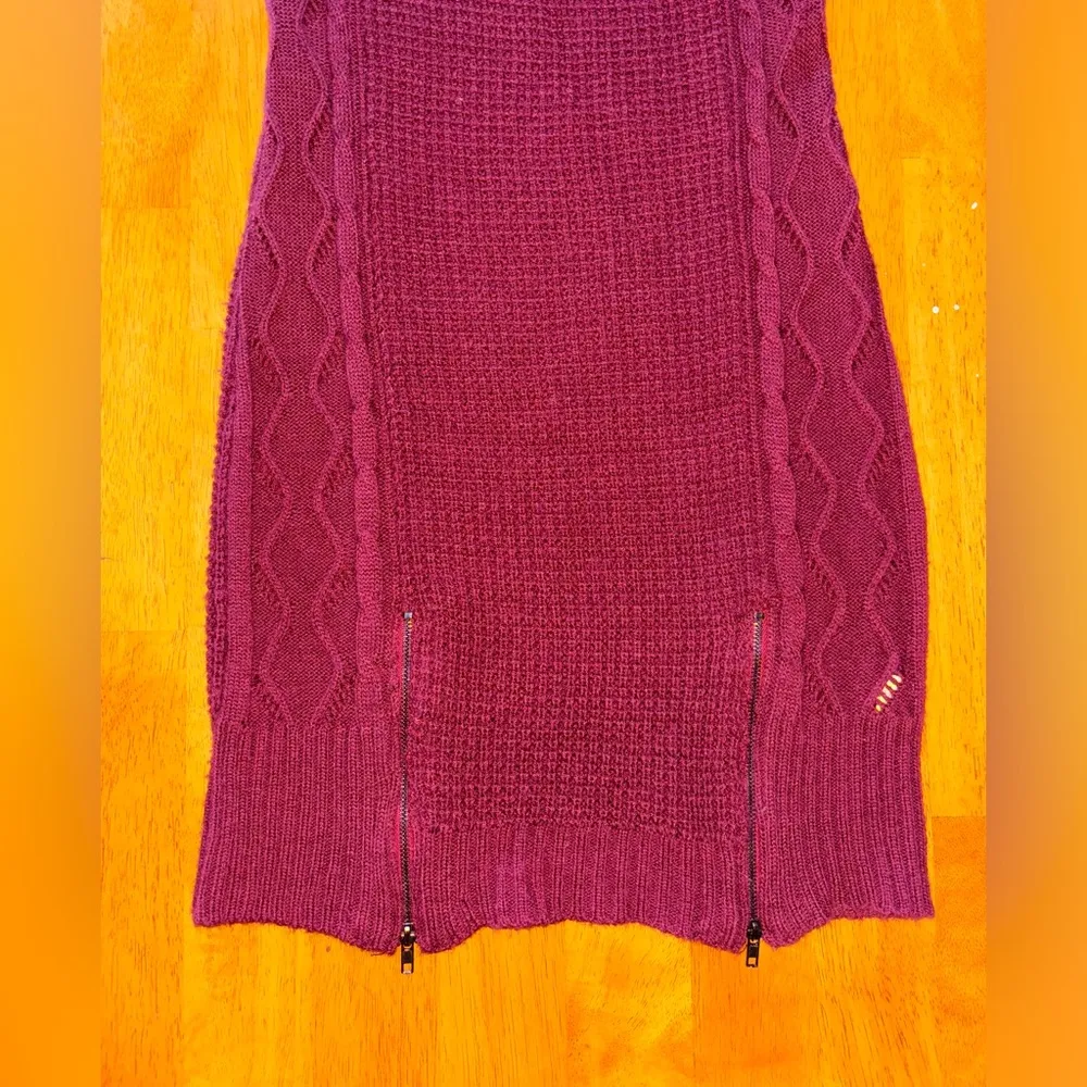Women's Burgundy Knit Dress - Image 4