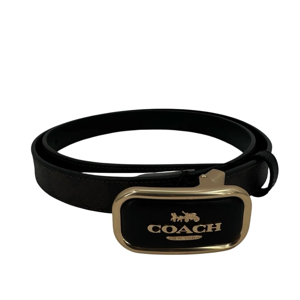 Coach Signature Buckle Cut To Size Reversible Morgan Belt 25mm Dark Brown/Black - Image 4