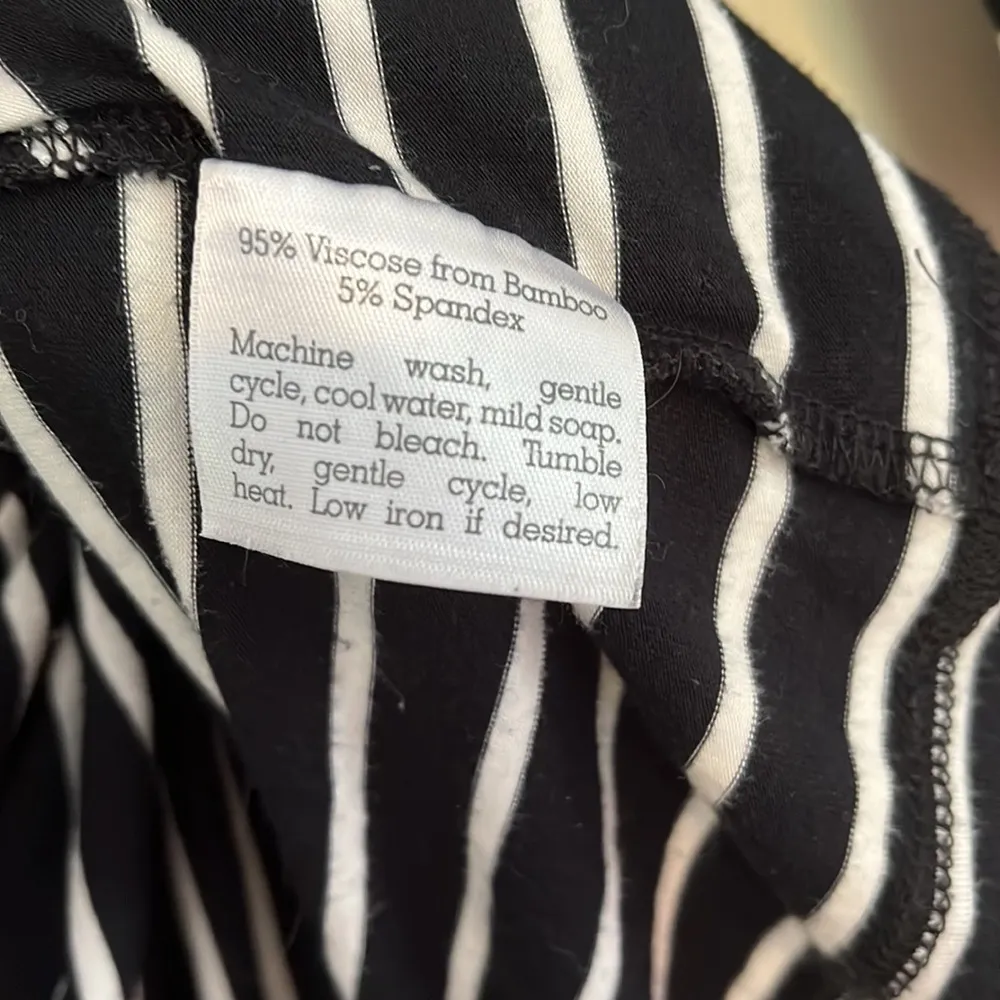 Black and white striped long wide neck women’s shirt - Image 8