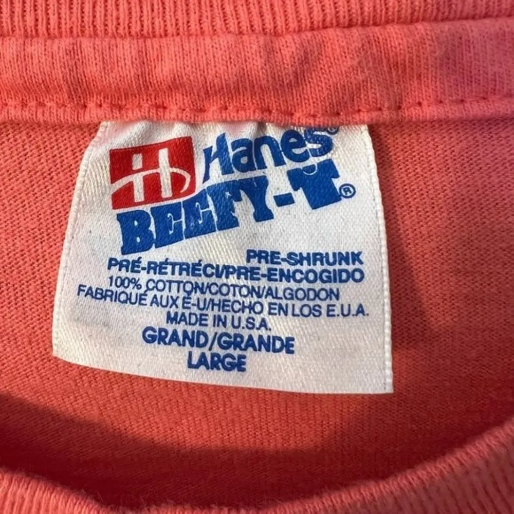 Maui Hawaii Vintage Beefy T Metallic Painted USA Made Pink Shirt Size Large - Image 2