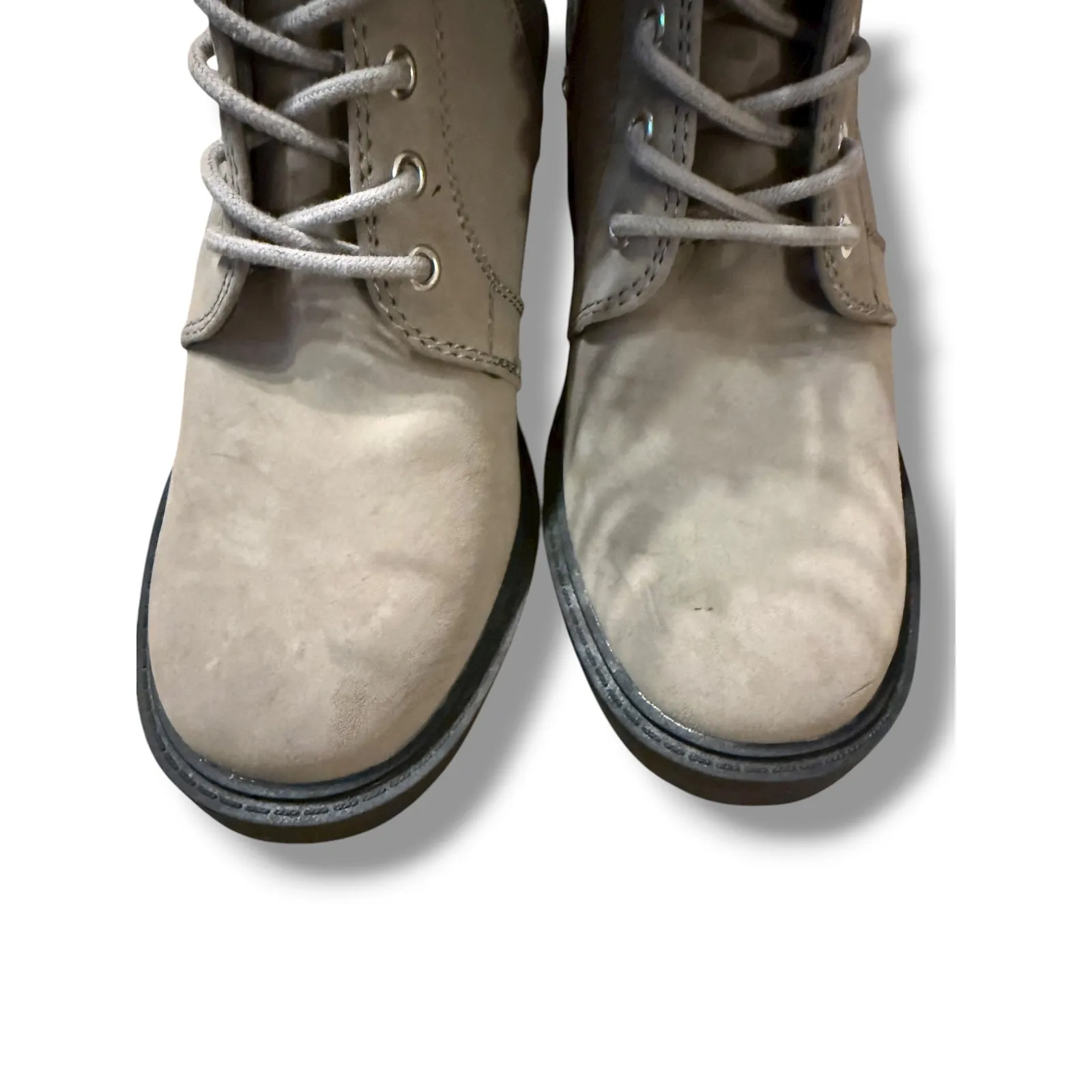 MIA NWT‎ Audrina Lace-Up Boots Women's 8.5 Taupe Block Heel Zip Fall - Image 3