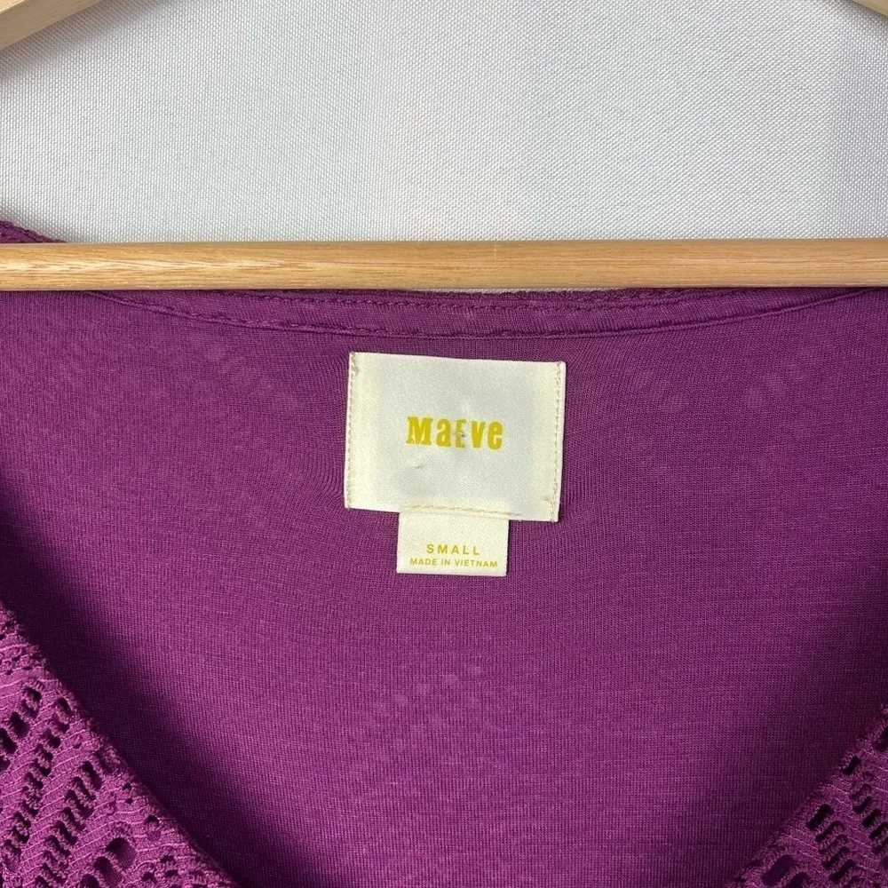 Anthropologie Maeve Laila Purple Balloon Sleeve Shift Mini Dress S - Image 4