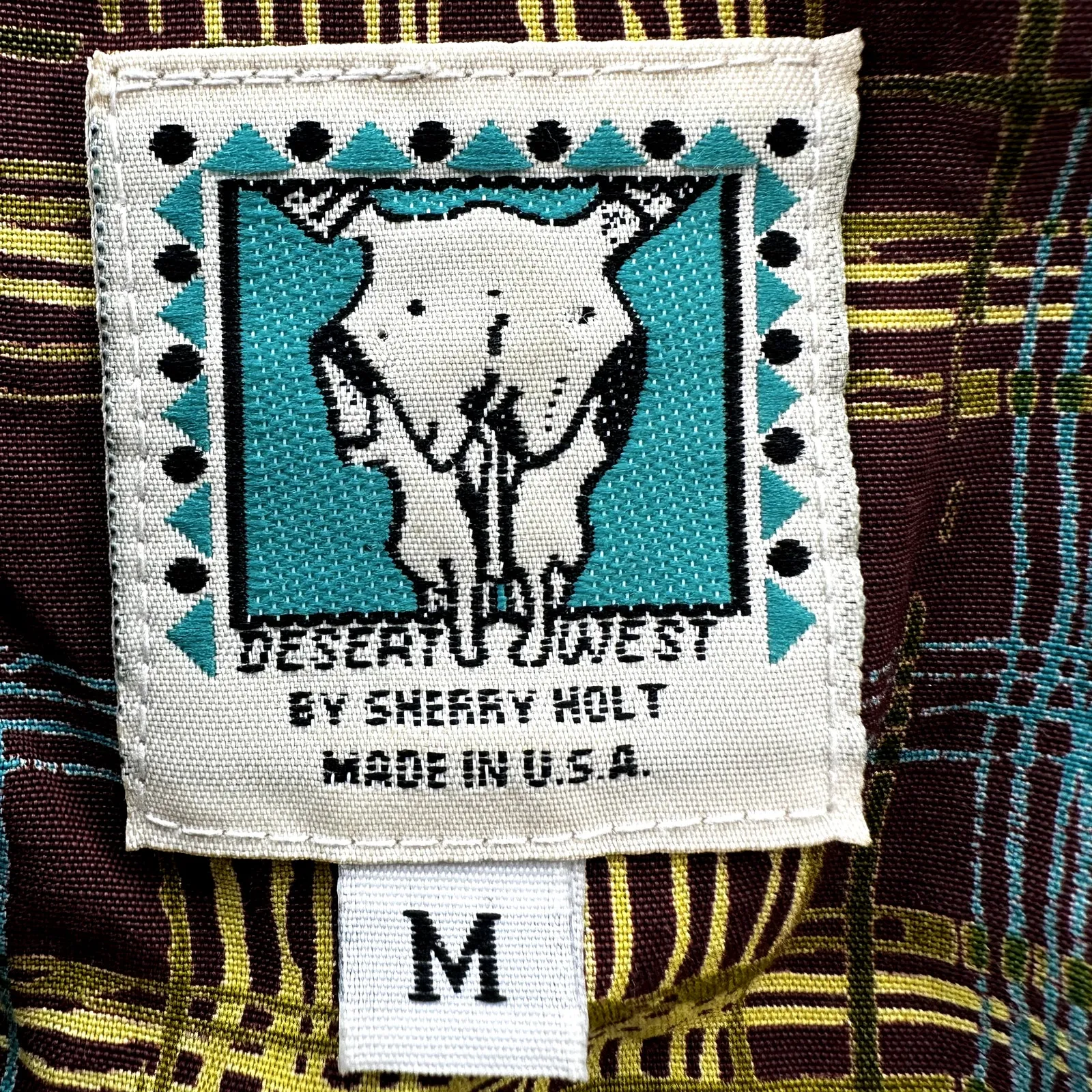 Vintage Desert West Sherry Holt Midi Dress Lace Floral Trim Belted Retro Medium Yellow - Image 4