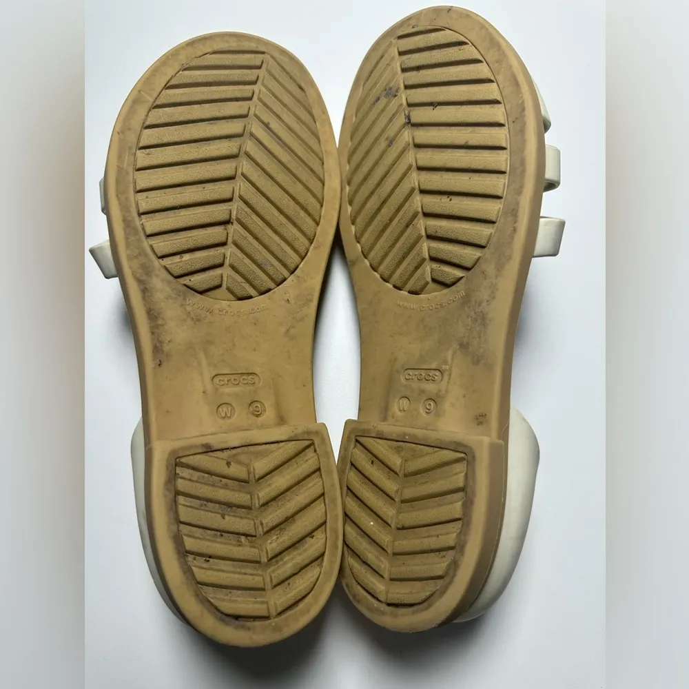 CROCS Cream Sandals with Textured Footbed - Image 5