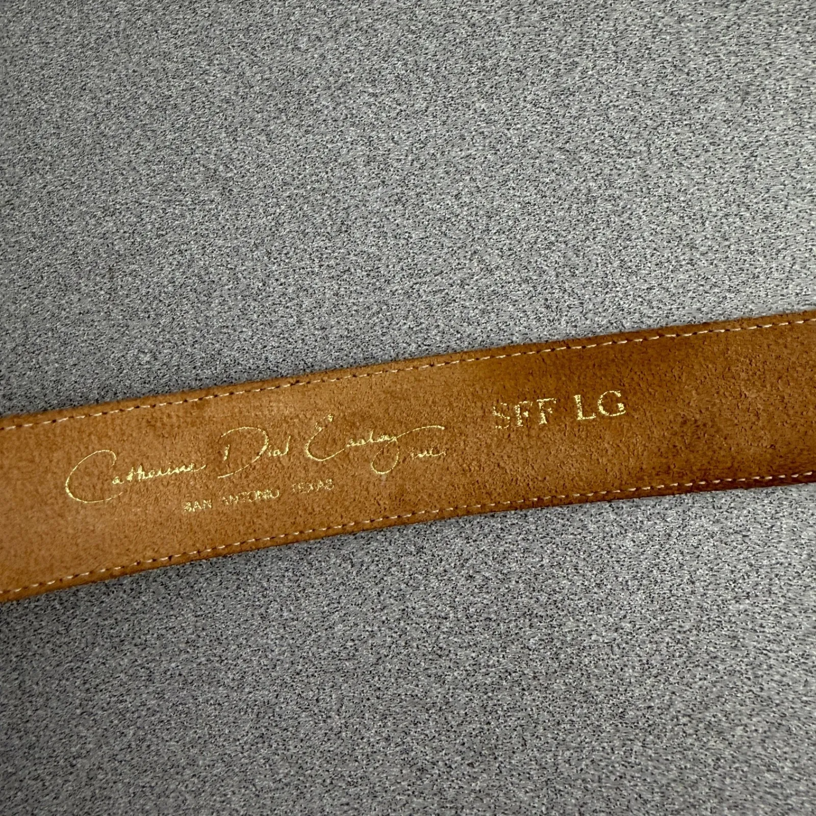 Catherine Dial Easley Leather Belt Womens Large Tan Silver Buckle San Antonio TX - Image 7