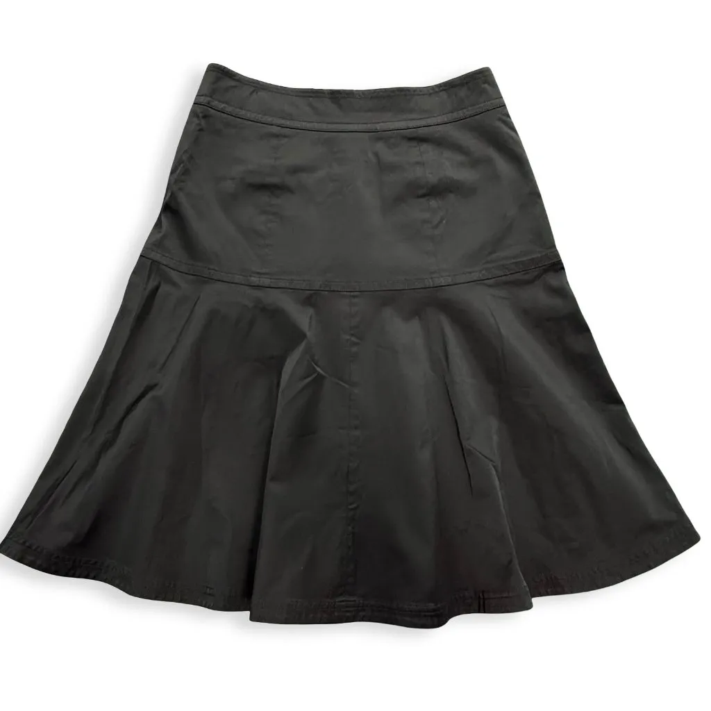 Kenar Skirt Womens 8 Black Goth Flare Retro A-Line Zip Front‎ Pockets Parachute - Image 2