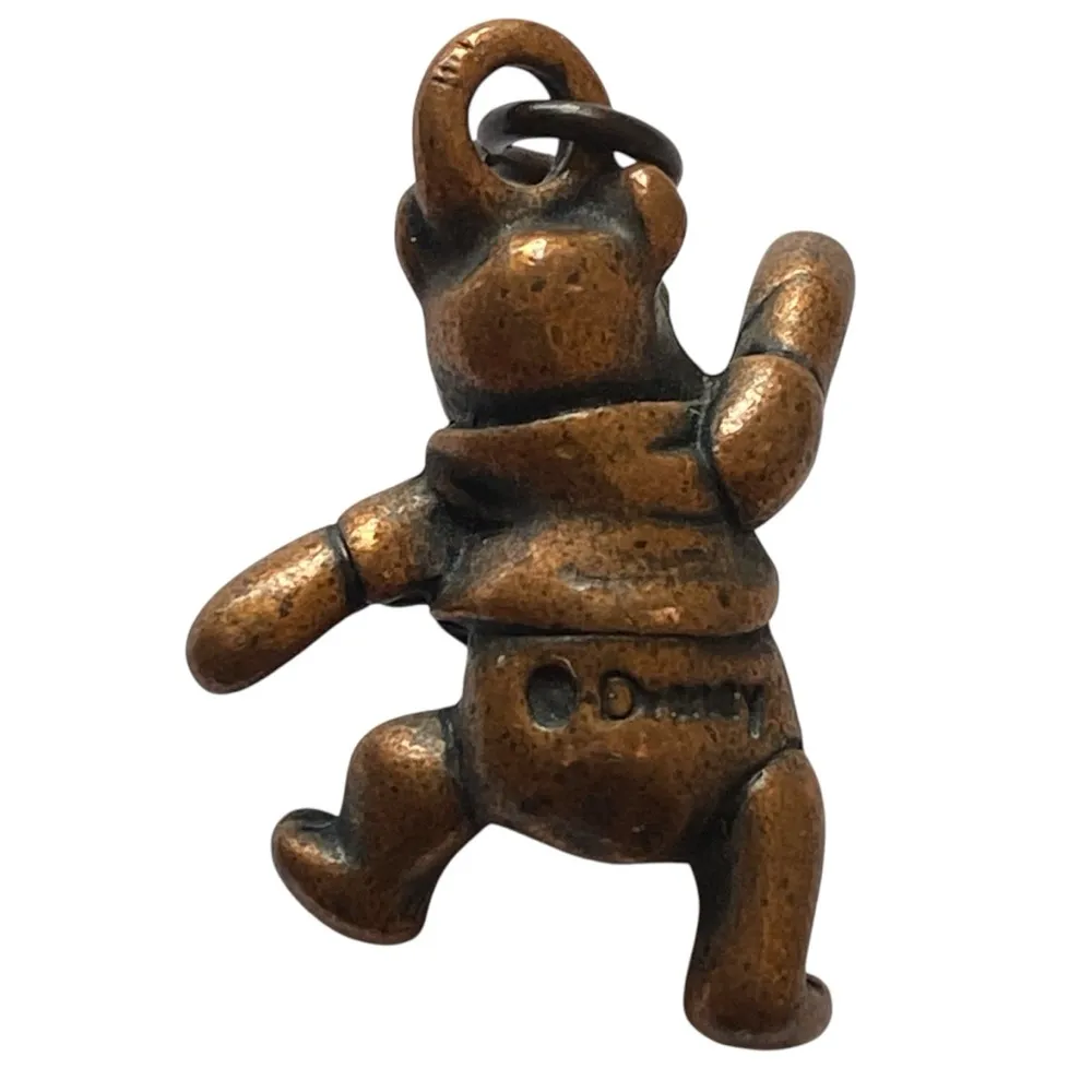 Vintage MCM Bronze Dancing Bear Pendant Charm Brown - Image 2