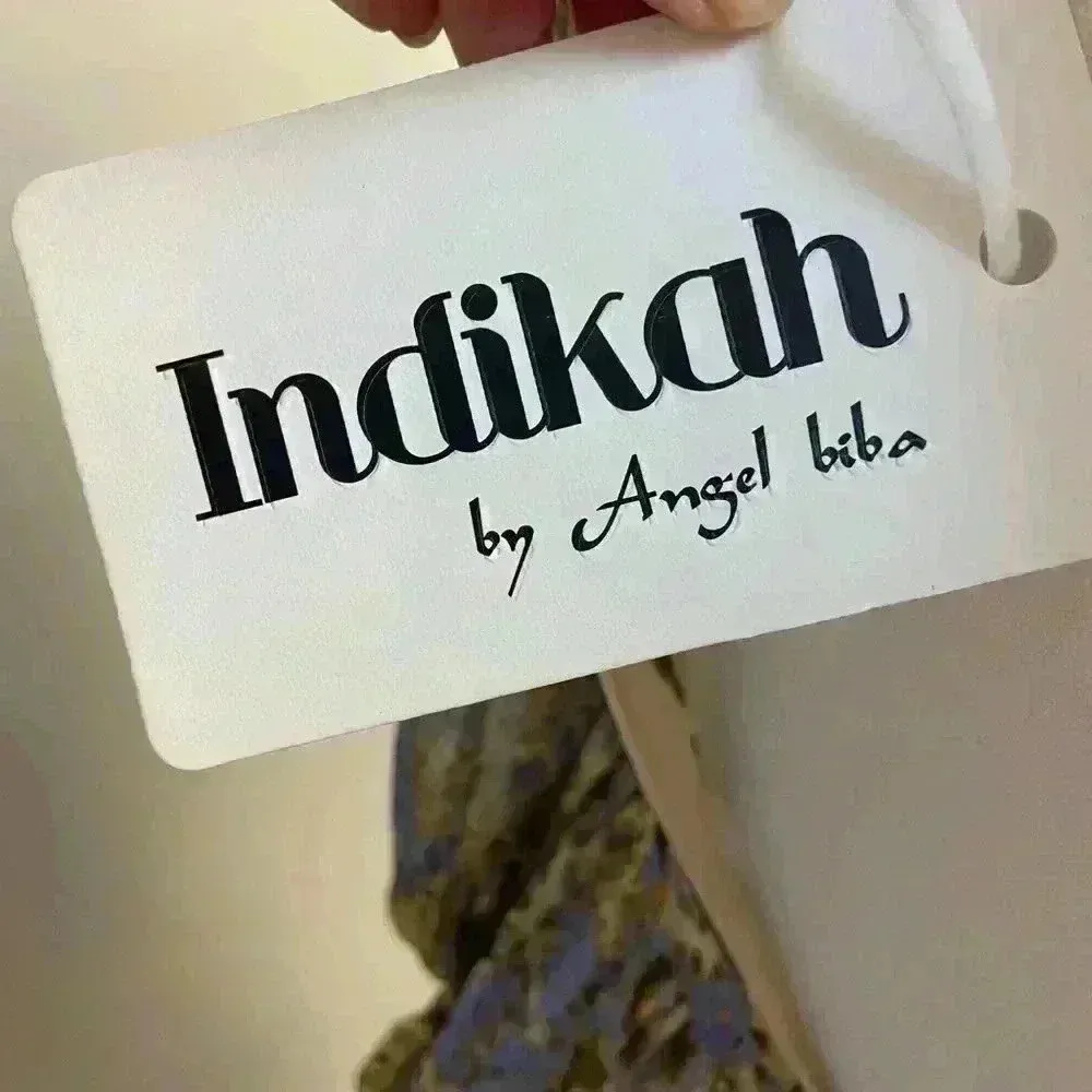 Indikah‎ by Angel Biba dress midi leopard print chiffon smocked A line.Small NWT - Image 8