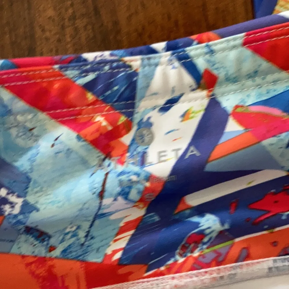 ATHLETA Cropped Graphic Multicolored Leggings Tights 21” Size Small Like New - Image 11