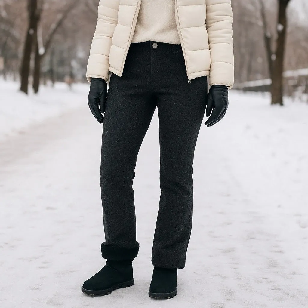 Woolrich Woodlyn Wool Silk Blend Trousers Pants Color Onyx Cozy Holiday 12 - Image 2