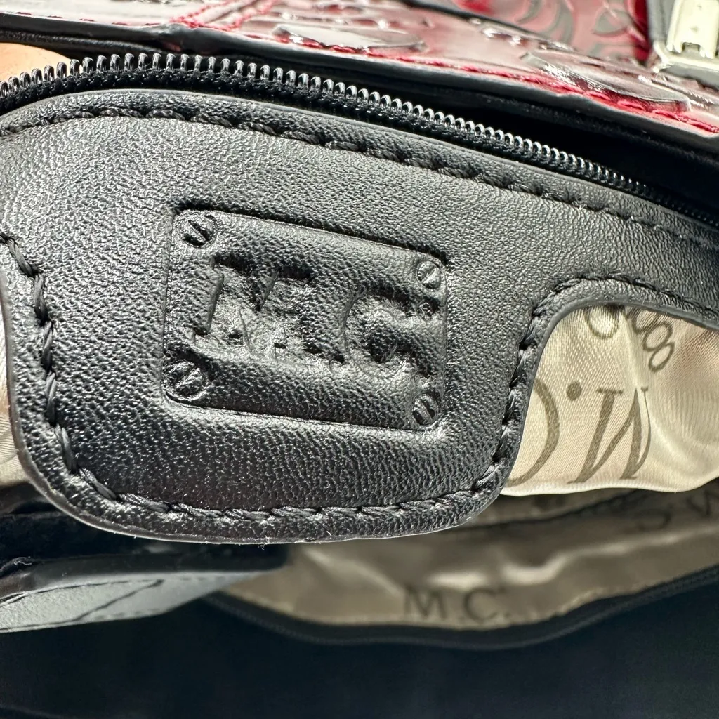Elegant Red Embossed MC Tote Bag - Image 8